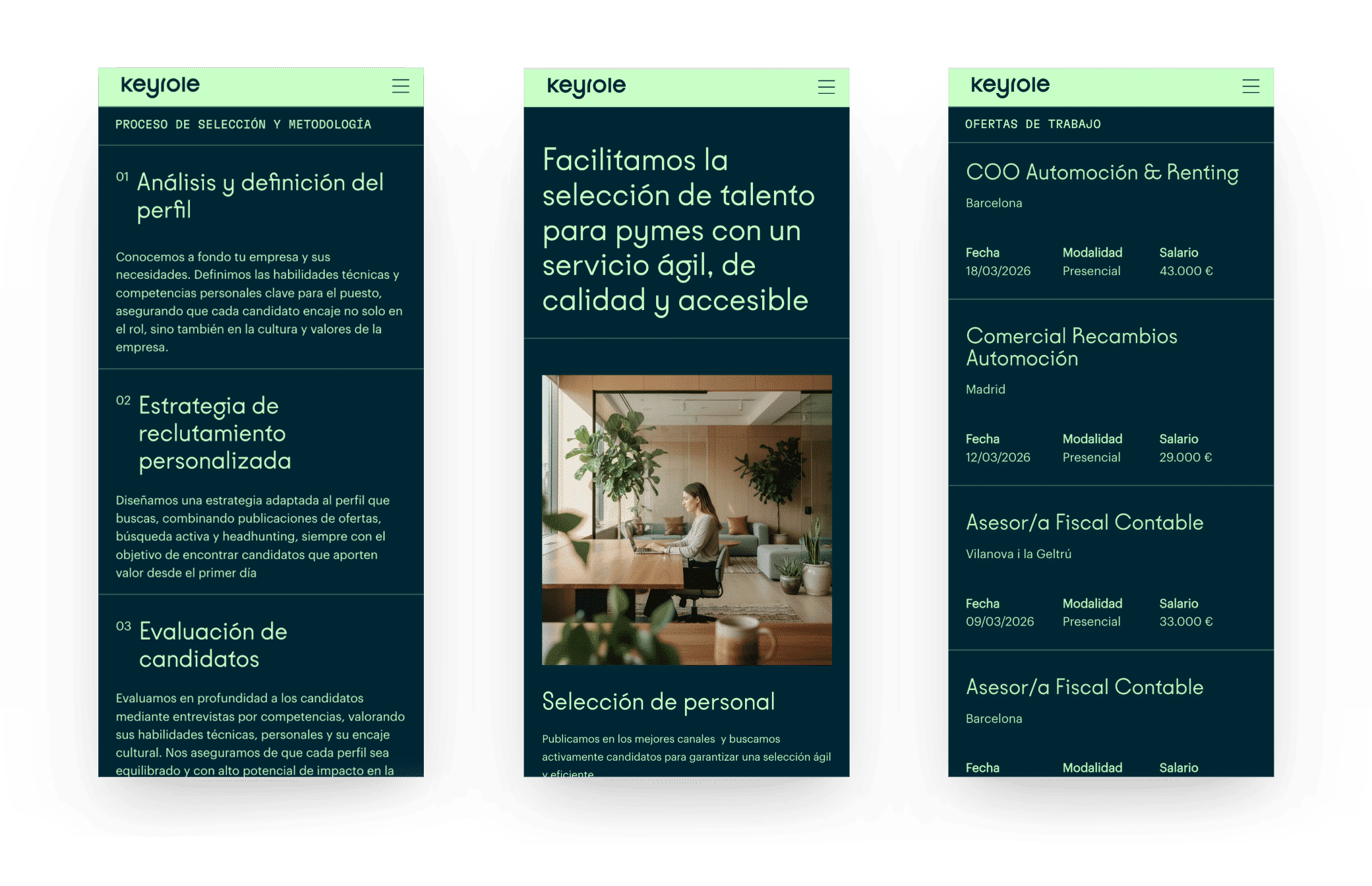 Seleccionamos talento para pymes con un enfoque ágil y accesible en un entorno moderno y profesional.