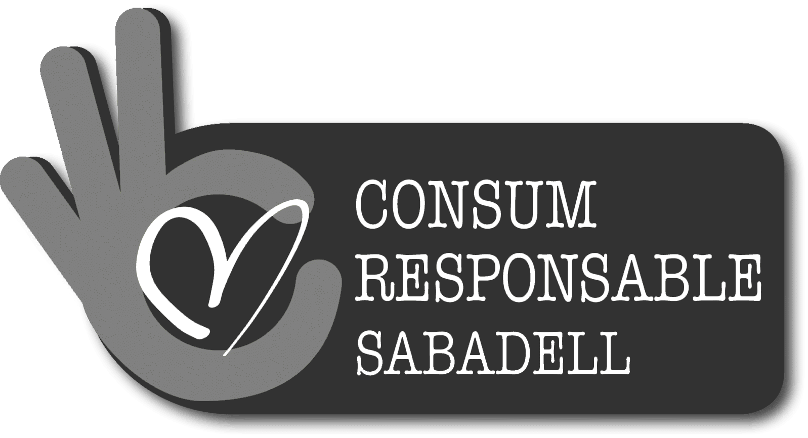 Diseño gráfico con un mensaje sobre el consumo responsable en Sabadell.